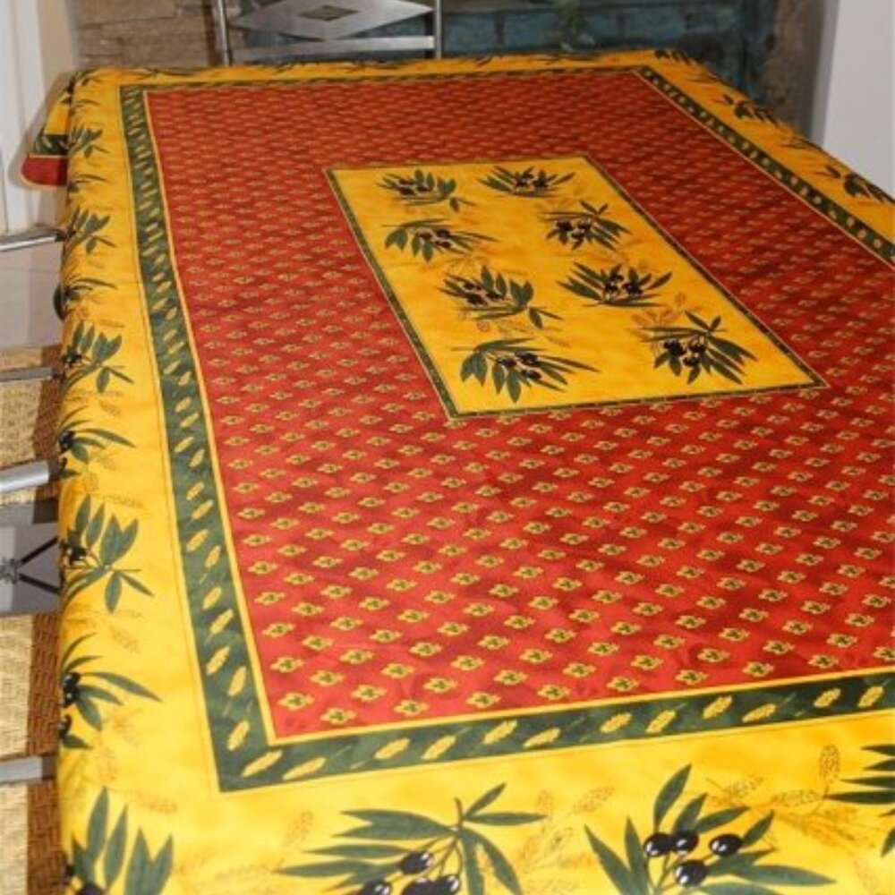 French Country Provencal Style Tablecloth - Olive Large (58" x 78")